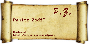 Panitz Zoé névjegykártya